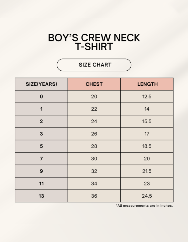 1745057297sizechart-1.png King Boy's Crew Neck T-Shirt